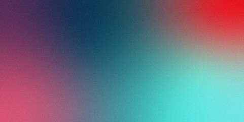 Poster - Grainy vintage Teal to Blue gradient background with glowing light , rough, grain, noise, and bright spots. Glowing noise texture cover header poster design. 