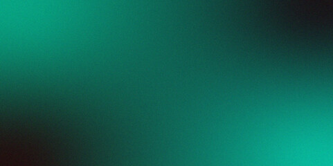 Fototapete - Grainy vintage Teal to Blue gradient background with glowing light , rough, grain, noise, and bright spots. Glowing noise texture cover header poster design. 