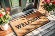 © Aleksandr Bushkov - A welcome mat at the entrance of the hotel.