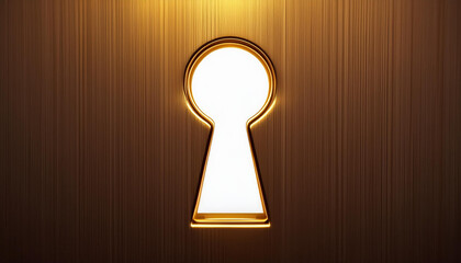 Poster - Golden light shining through keyhole creates dramatic effect - Illustration
