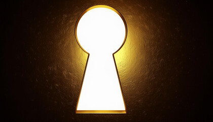 Poster - Golden light shining through keyhole creates dramatic effect - Illustration