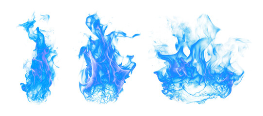 Wall Mural - png blue fire bonfire illuminated cut out element set