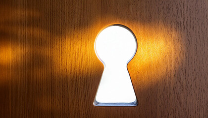 Poster - Golden light shining through keyhole creates dramatic effect - Photo