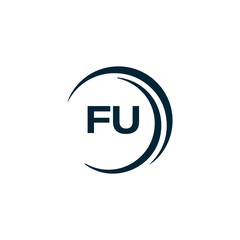 FU logo. F U design. White FU letter. FU, F U letter logo design. F U letter logo design in FIVE, FOUR, THREE, style. letter logo set in one artboard. F U letter logo vector design.	
