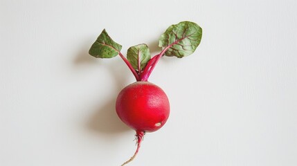 Canvas Print - Healthy Eating Red Radish on a Clean White Background
