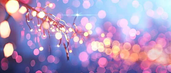 Sticker - Festive bokeh lights and sparkles creating a dreamy and enchanting atmosphere. Perfect for holiday backgrounds and celebratory themes.
