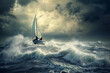 © ADDICTIVE STOCK - Anonymous sailors navigating stormy seas. Generative AI image