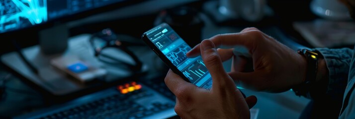 Poster - Two-step authentication secure account login as trusted device closeup with two-factor authentication code verified credentials for mobiles and computers
