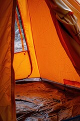 Poster - Cozy tent space with an open door and natural light