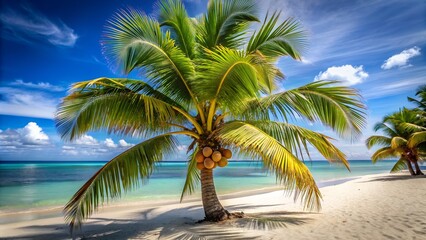 Wall Mural - palm tree on the beach