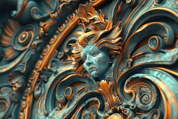 Poster - Close-up of a female face sculpture, ideal for use in art or design contexts
