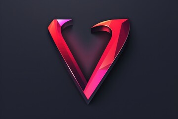 Poster - A red V-shaped object on a black background