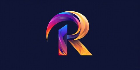 Poster - A colorful letter R stands out against a dark background, perfect for highlighting or emphasizing the concept of 'R' in various contexts