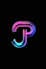 Poster - A logo featuring purple and blue colors on a black background, suitable for use in marketing materials, presentations, or as an icon