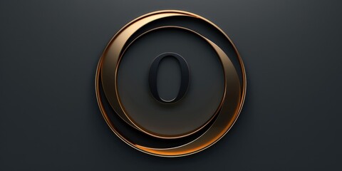 Poster - A simple yet elegant design featuring a black background with gold letters forming the letter 'O'