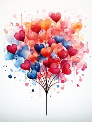 Sticker - heart shaped balloons