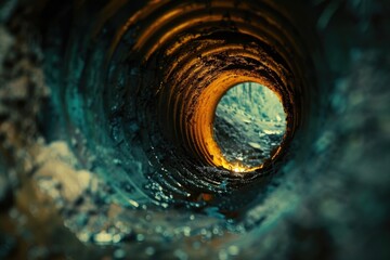 Aufkleber - A close-up shot of a pipe leaking water