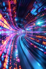 Modern Technology Concept: Web development concept with abstract high speed technology