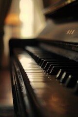 Poster - Close-up shot of a piano with blurred background