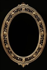 Aufkleber - A golden picture frame sits atop a dark black surface, perfect for showcasing a treasured memory