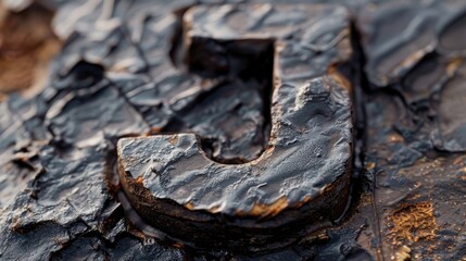 Wall Mural - Close-up photo of a metal object on a surface