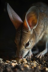 Poster - A close-up shot of a mouse enjoying its meal