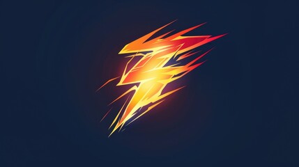 Aufkleber - A dramatic illustration of a lightning bolt striking against a dark blue background