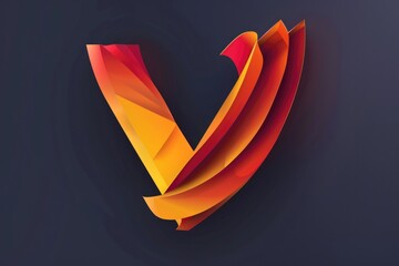 Aufkleber - A bright, vibrant letter 'V' stands out against a dark background