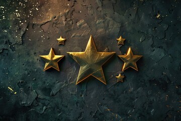 Poster - A collection of golden stars against a dark background