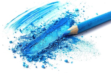 Aufkleber - A detailed view of a blue pencil and matching eraser, ideal for illustrations or design elements