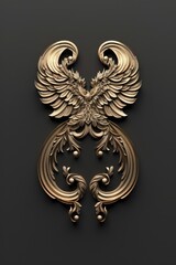 Poster - A close-up image of a golden bird sitting on a black background, with the bird's vibrant colors standing out against the dark background