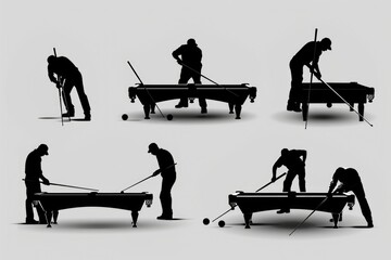 Poster - Group of friends having fun at the billiards table