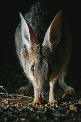 Wall Mural - Close-up shot of a small animal on the ground, possibly lost or injured