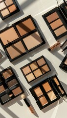 Poster - A collection of contouring and highlighting palettes in various shades and sizes. Generative AI