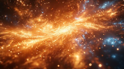 Poster - A cosmic explosion of stars and light particles resembling an abstract universe expanding