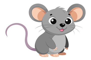 Sticker - cute little mouse cartoon character vector art illustration