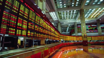 Poster - A vast array of numbers displayed prominently in a building, creating a striking visual impact.