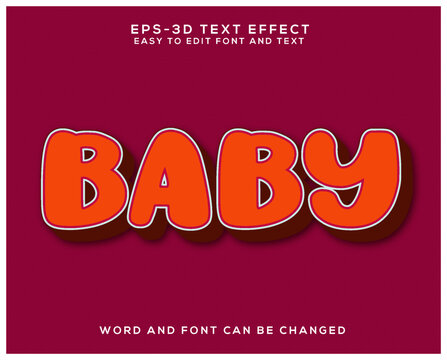 Baby 3d text effect