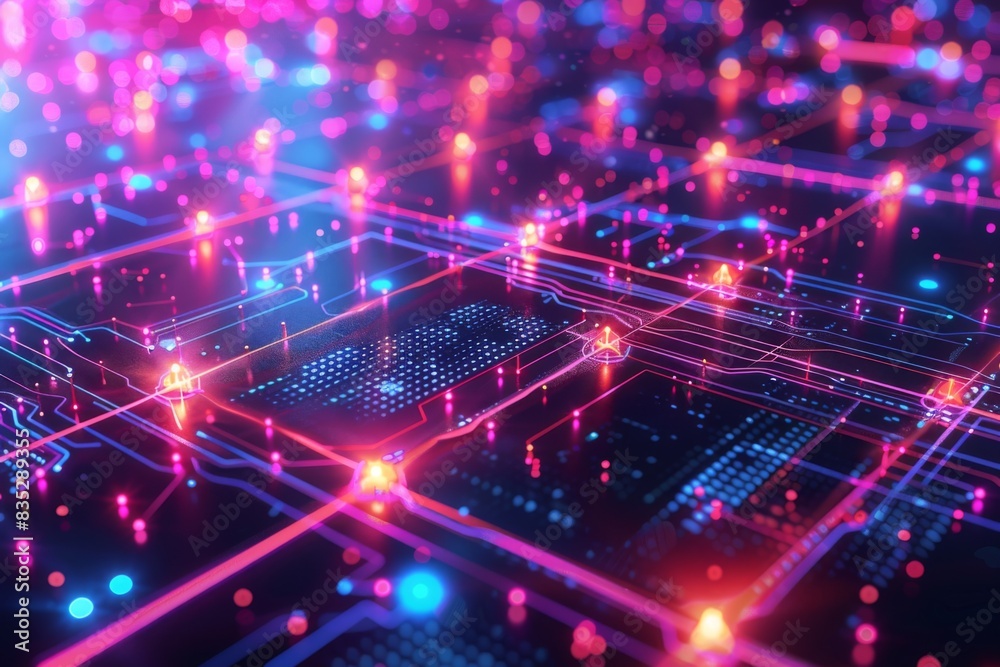 Cyber Security Data Transfer illustration created with Generative AI