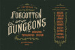 © magicpics1806 - Vector vintage font Dungeon. Letters and numbers