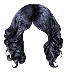 Wall Mural -  trendy woman long hairs
brunette  black colors .  beauty fashion . 
 realistic  graphic 3d