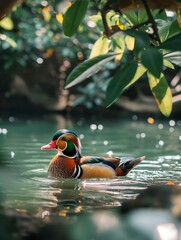 Poster - a duck in autumn