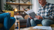 © Laura - A counselor and client reviewing a personalized quit plan together a dynamic and dramatic composition, with cope space