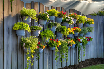 Sticker - flowers and fence