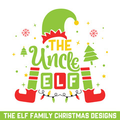 Wall Mural - The Uncle Elf Merry Christmas designs, Merry Christmas family Life SVG designs