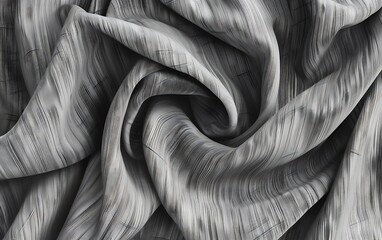 Poster - Abstract grayscale fabric pattern with intricate, seamless linen textures, highlighting varying gray shades for depth and dimension.