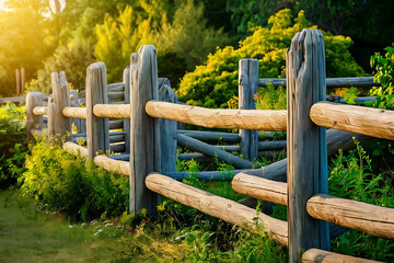 Canvas Print - fence and grass