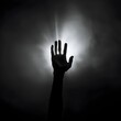 © PorchzStudio - Hand Emerging from the Abyss Seeking the Faint Light of Hope and Recovery