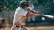 © QuietWord - high school baseball player miss hitting the ball in a game