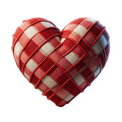 Fototapete - 3d 2d Heart element with checkered texture and strings Festa Junina de São João for composition

